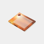 Post-it® Monogramme Coucher de soleil Orange Ciel doré Mer  (Incliné)