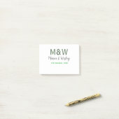 Post-it® Monogramme couple gris vert moderne romantique dat (Sur un bureau)