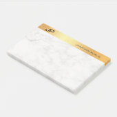 Post-it® Monogramme créatif Marbre or Modèle simple (Incliné)
