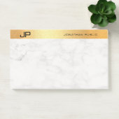 Post-it® Monogramme créatif Marbre or Modèle simple (Bureau)