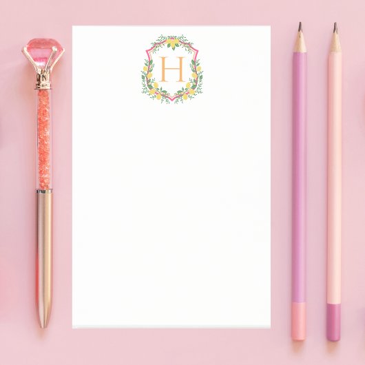 Post-it® Monogramme Crest citron, rose et orange personnali