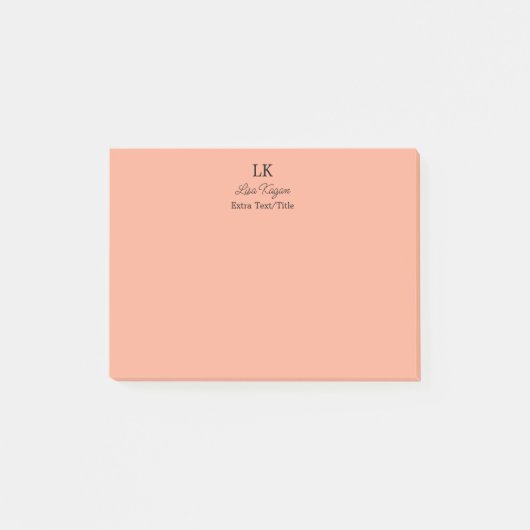 Post-it® Monogramme Customisé Initiales Nom et titre (Devant)