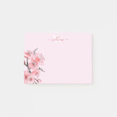 Post-it® Monogramme d'aquarelle couleur rose cerisier (Devant)