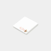 Post-it® Monogramme d'aquarelle de fruits papaye (Incliné)