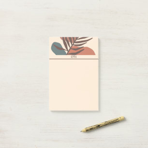 Post-it® Monogramme d'art minimaliste de feuille de palmier