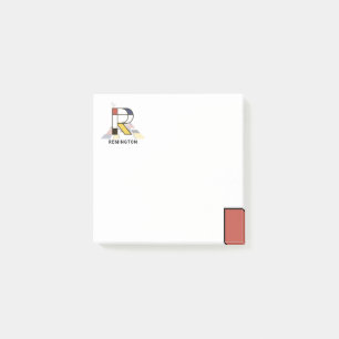 Post-it® Monogramme d'art moderne unique. Lettre R