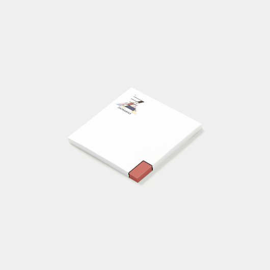 Post-it® Monogramme d'art moderne unique. Lettre Z (Incliné)