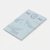 Post-it® Monogramme de baleines bleues avec nom Adresse (Incliné)