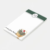 Post-it® Monogramme de chat de vacances drôle et mignon (Incliné)