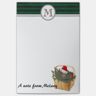 Post-it® Monogramme de chat de vacances drôle et mignon