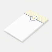 Post-it® Monogramme de Chevron jaune (Incliné)
