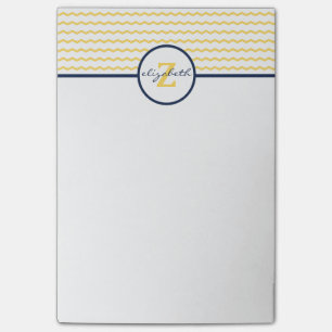 Post-it® Monogramme de Chevron jaune