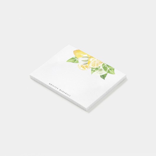 Post-it® monogramme de citrus citron post-it notes (Incliné)