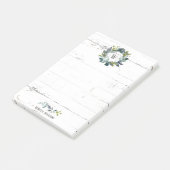 Post-it® Monogramme de couronne de laurier d'aquarelle russ (Incliné)