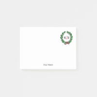 Monogramme de couronne de Noël stylisé vintage