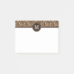 Post-it® Monogramme de coutume d'empreinte de léopard et de