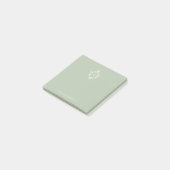 Post-it® Monogramme de crête Vert Sauge Élégant Initial Vin (Incliné)