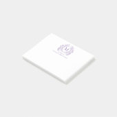 Post-it® Monogramme de crête Vintage violette classique (Incliné)