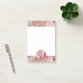 Post-it® Monogramme de Feuilles d'or rose pâle (Bureau)