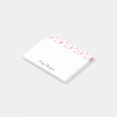 Post-it® Monogramme de gouttes de pluie roses Nom (Incliné)