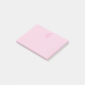 Post-it® Monogramme de lettre initiale rose clair chic uni (Incliné)