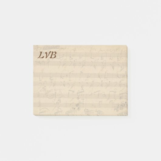 Post-it® Monogramme de manuscrit de piano de Beethoven (Devant)