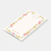Post-it® Monogramme de mariage à crête florale personnalisé (Incliné)