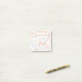 Post-it® Monogramme de Motif arc-en-ciel mignon assisté (Sur un bureau)