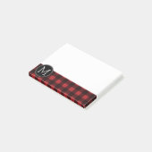 Post-it® Monogramme de Motif de Buffle Noir Rouge Rustique (Incliné)