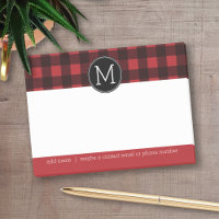 Monogramme de Motif de buffle rouge et noir rustiq