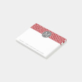 Post-it® Monogramme de Motif géométrique rouge et gris (Incliné)