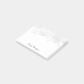 Post-it® Monogramme de nom à bordure florale (Incliné)