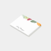 Post-it® Monogramme de nom de bordure florale tropicale (Incliné)