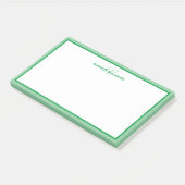 Post-it® Monogramme de nom personnalisé Vert (Incliné)