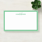 Post-it® Monogramme de nom personnalisé Vert (Bureau)