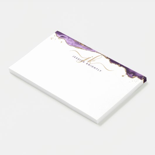 Post-it® Monogramme de Parties scintillant d'or de la Géode (Incliné)