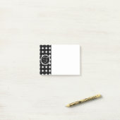 Post-it® Monogramme de point Polka Noir (Sur un bureau)