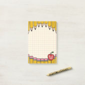 Post-it® Monogramme de professeur gribouillages scolaires d (Sur un bureau)