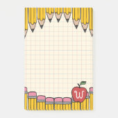 Post-it® Monogramme de professeur gribouillages scolaires d (Devant)