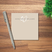 Post-it® Monogramme de script blanc marron moderne