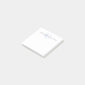Post-it® Monogramme de script bleu moderne (Incliné)