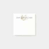 Post-it® Monogramme de script doré moderne (Devant)