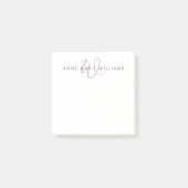 Post-it® Monogramme de script lilas poussiéreux moderne (Devant)