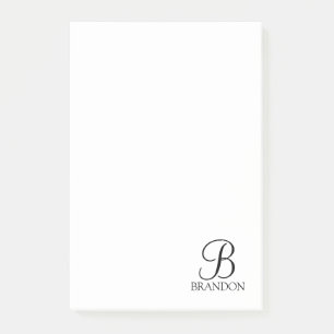 Post-it® Monogramme de script personnalisé et Bloc-notes d