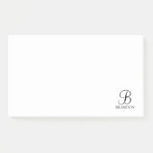 Post-it® Monogramme de script personnalisé et Bloc-notes de (Devant)