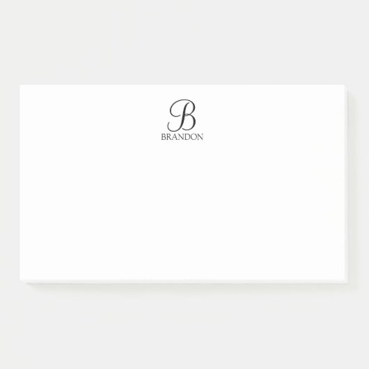 Post-it® Monogramme de script personnalisé et Bloc-notes de (Devant)