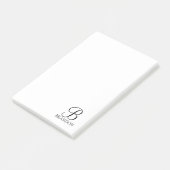 Post-it® Monogramme de script personnalisé et Bloc-notes de (Incliné)