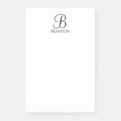 Post-it® Monogramme de script personnalisé et Bloc-notes de (Devant)