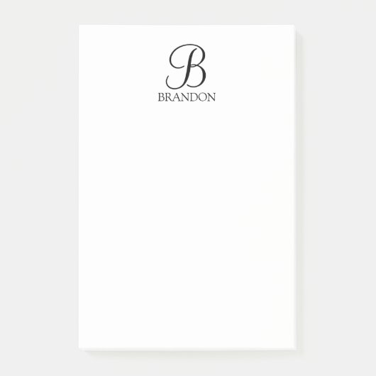 Post-it® Monogramme de script personnalisé et Bloc-notes de (Devant)