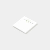 Post-it® Monogramme de script vert clair moderne (Incliné)